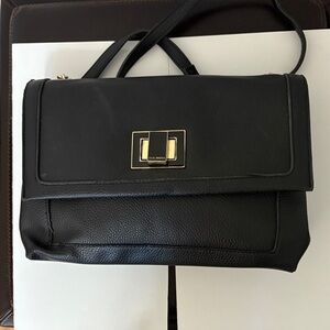 Steve Madden Black Satchel with Gold Detail